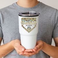 Baseball Icecream Drip Camo Mama Bow Mother's Day Tumbler thumb 2