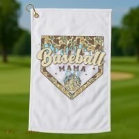 Baseball Icecream Drip Camo Mama Bow Mother's Day Golf Towel thumb 1