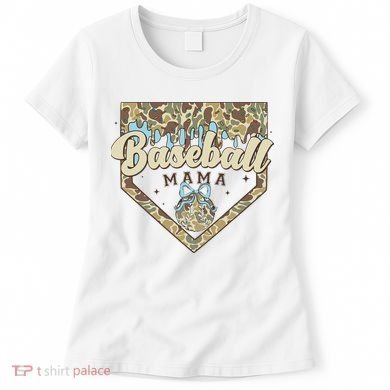 Baseball Icecream Drip Camo Mama Bow Mother's Day Women's T-Shirt