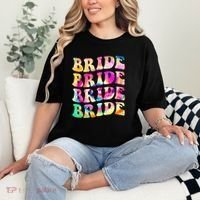 Bride I Do Crew Tie Dye Bachelorette Party Bride Bridesmaids Comfort Colors T-Shirt thumb 2