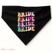 Bride I Do Crew Tie Dye Bachelorette Party Bride Bridesmaids USA-Made Doggie Bandana thumb 0