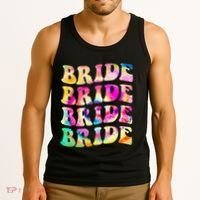 Bride I Do Crew Tie Dye Bachelorette Party Bride Bridesmaids Tank Top thumb 3