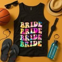 Bride I Do Crew Tie Dye Bachelorette Party Bride Bridesmaids Tank Top thumb 4