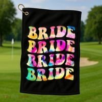 Bride I Do Crew Tie Dye Bachelorette Party Bride Bridesmaids Golf Towel thumb 1