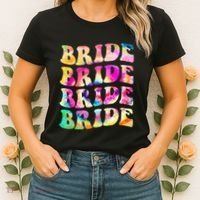 Bride I Do Crew Tie Dye Bachelorette Party Bride Bridesmaids Women's T-Shirt thumb 2