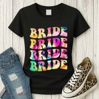 Bride I Do Crew Tie Dye Bachelorette Party Bride Bridesmaids Women's T-Shirt thumb 3