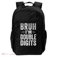 Bruh I'm Double Digits 10th Birthday Gifts 10 Year Old Backpack thumb 0