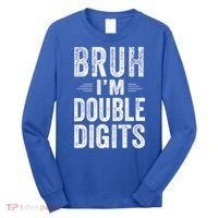 Bruh I'm Double Digits 10th Birthday Gifts 10 Year Old Long Sleeve Shirt thumb 0