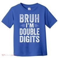 Bruh I'm Double Digits 10th Birthday Gifts 10 Year Old Toddler T-Shirt thumb 0