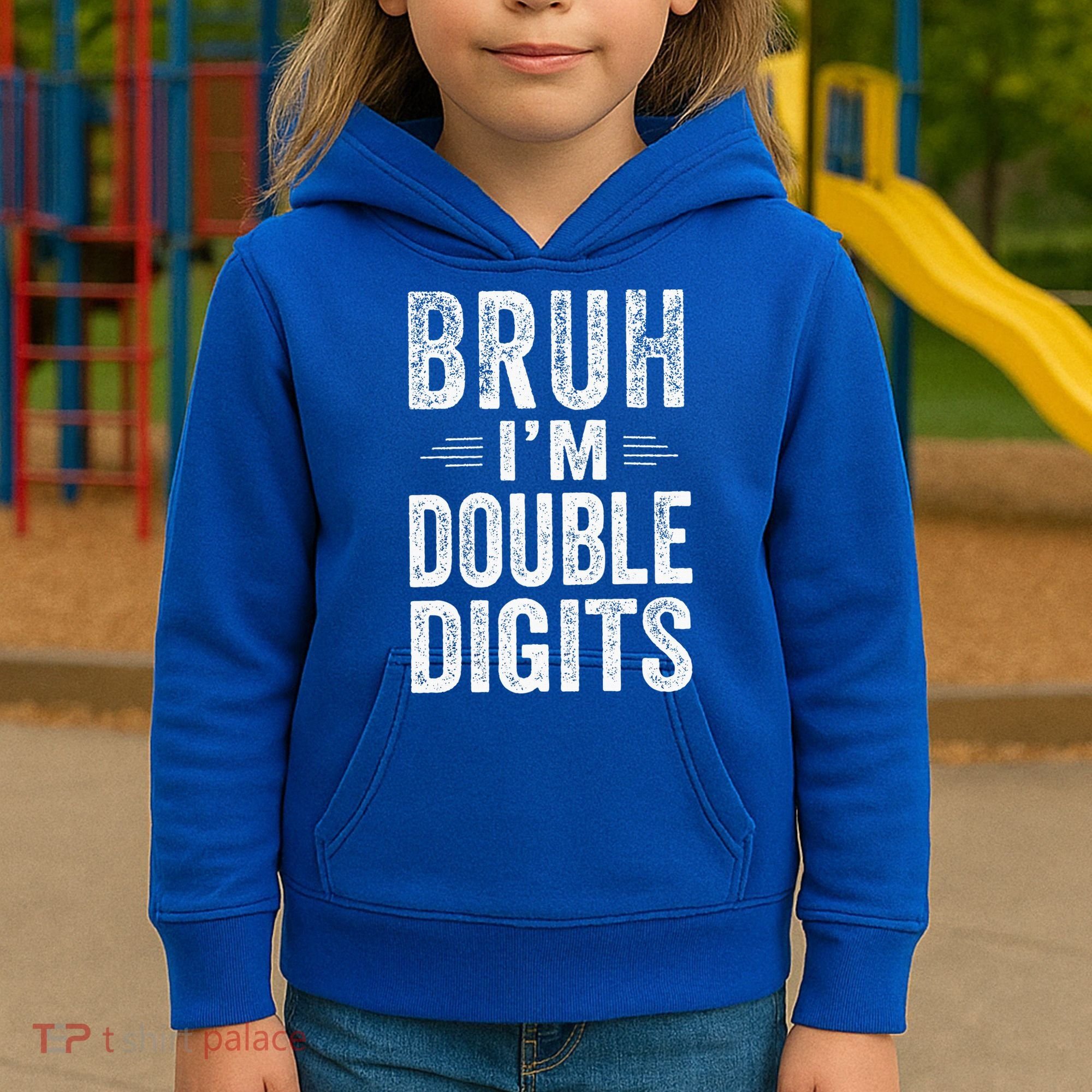 Bruh I'm Double Digits 10th Birthday Gifts 10 Year Old Kids Hoodie