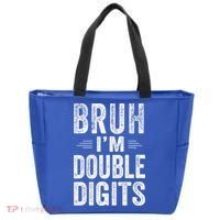 Bruh I'm Double Digits 10th Birthday Gifts 10 Year Old Tote Bag thumb 0