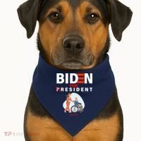 Biden For Resident Funny Trump 2020 President USA-Made Doggie Bandana thumb 1