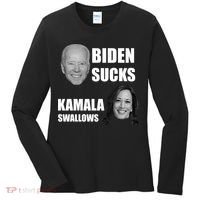 Biden Sucks Kamala Swallows Women's Long Sleeve Shirt thumb 0