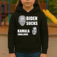 Biden Sucks Kamala Swallows Kids Hoodie thumb 3
