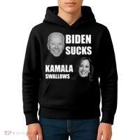 Biden Sucks Kamala Swallows Kids Hoodie thumb 4