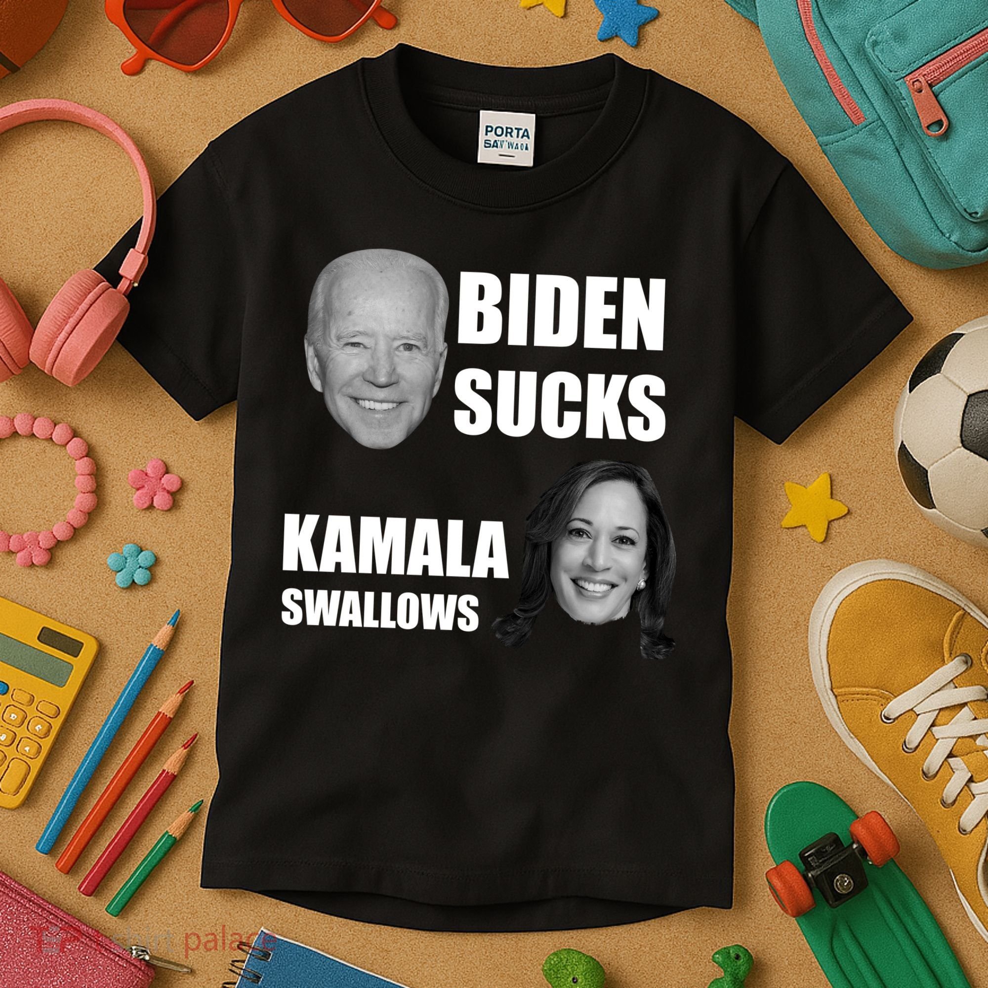 Biden Sucks Kamala Swallows Kids T-Shirt