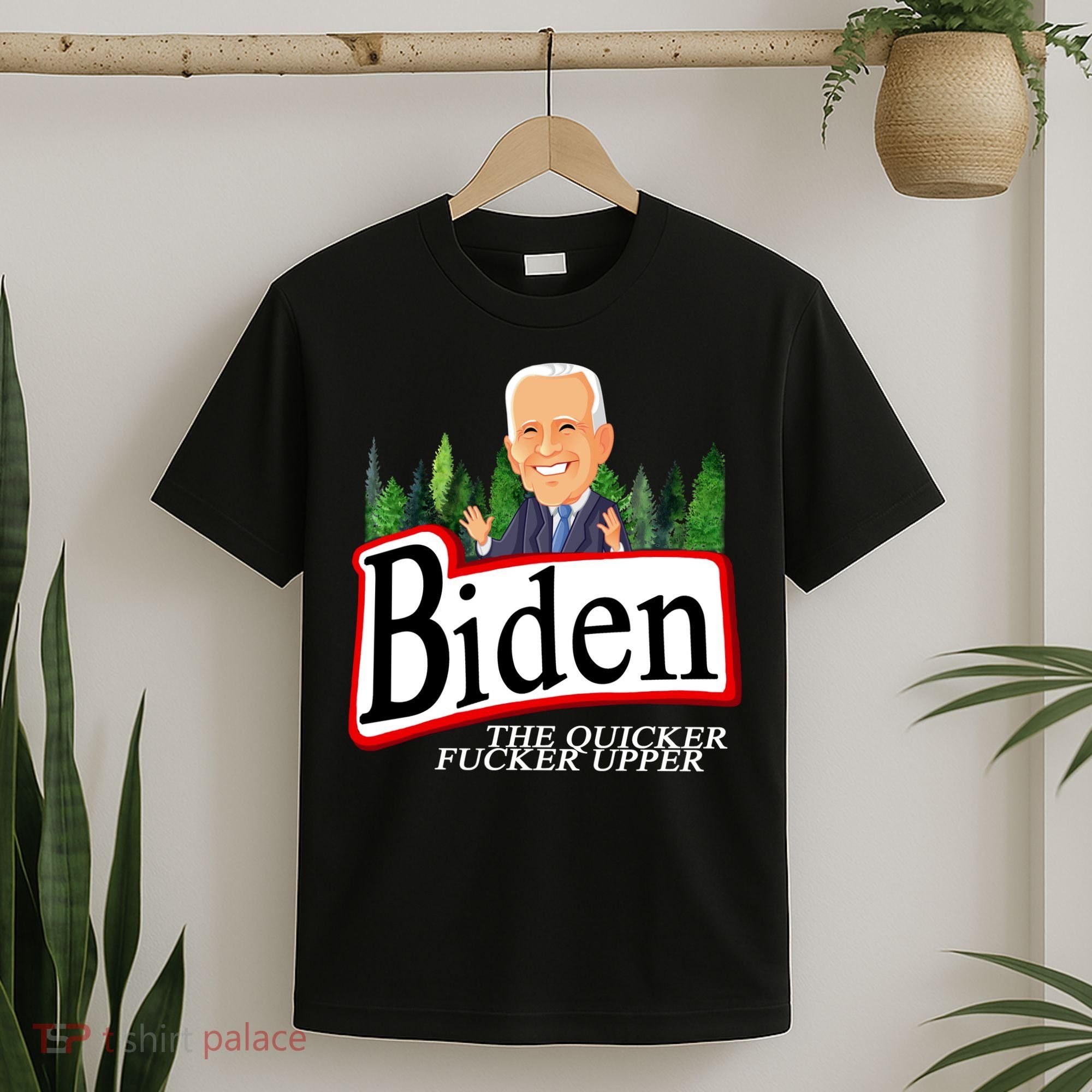 Biden The Quicker Fucker Upper Funny Cartoon T-Shirt