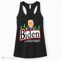 Biden The Quicker Fucker Upper Funny Cartoon Women's Tank Top thumb 0