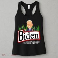 Biden The Quicker Fucker Upper Funny Cartoon Women's Tank Top thumb 3