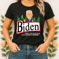Biden The Quicker Fucker Upper Funny Cartoon Women's T-Shirt thumb 2