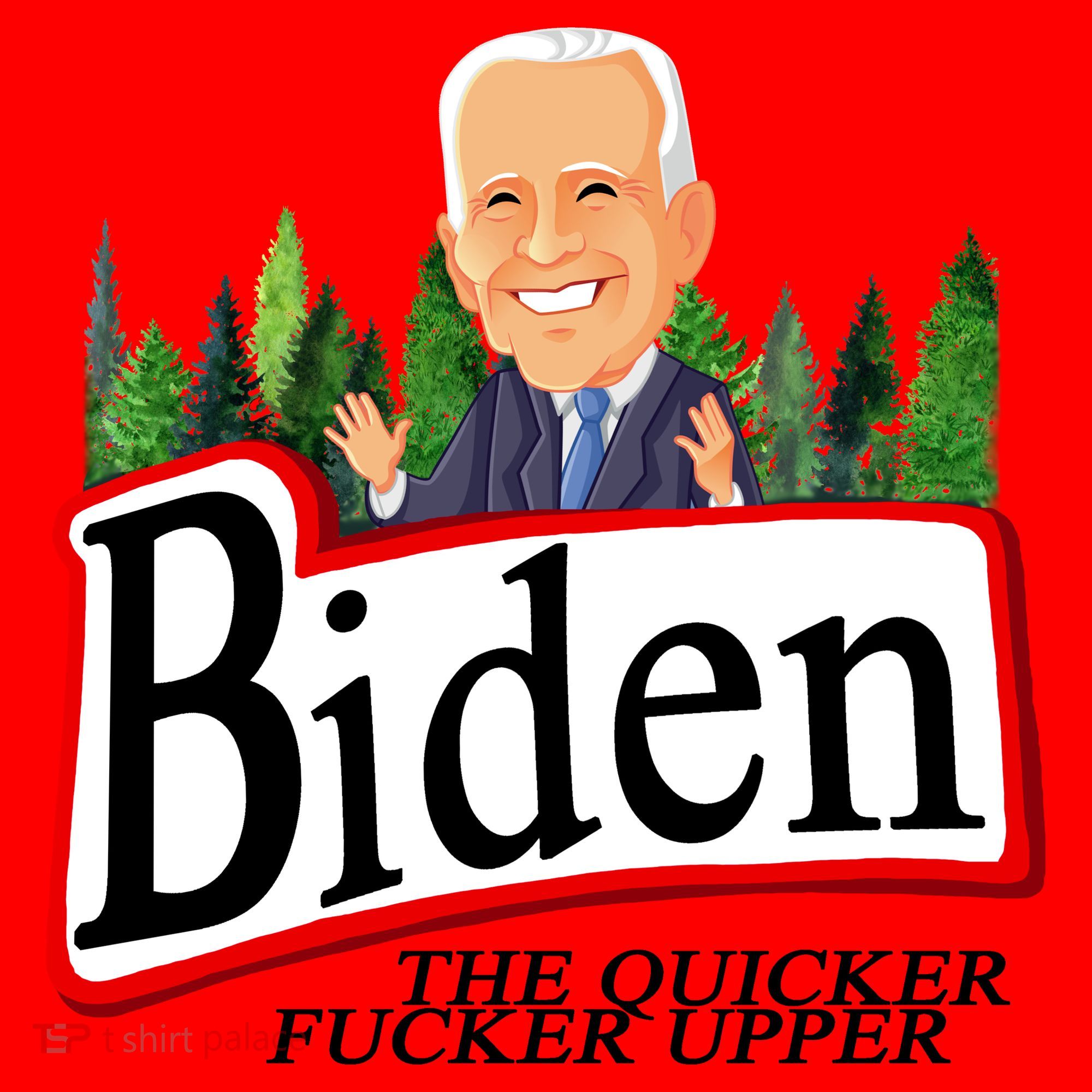 Biden The Quicker Fucker Upper Funny Cartoon Santa Hat