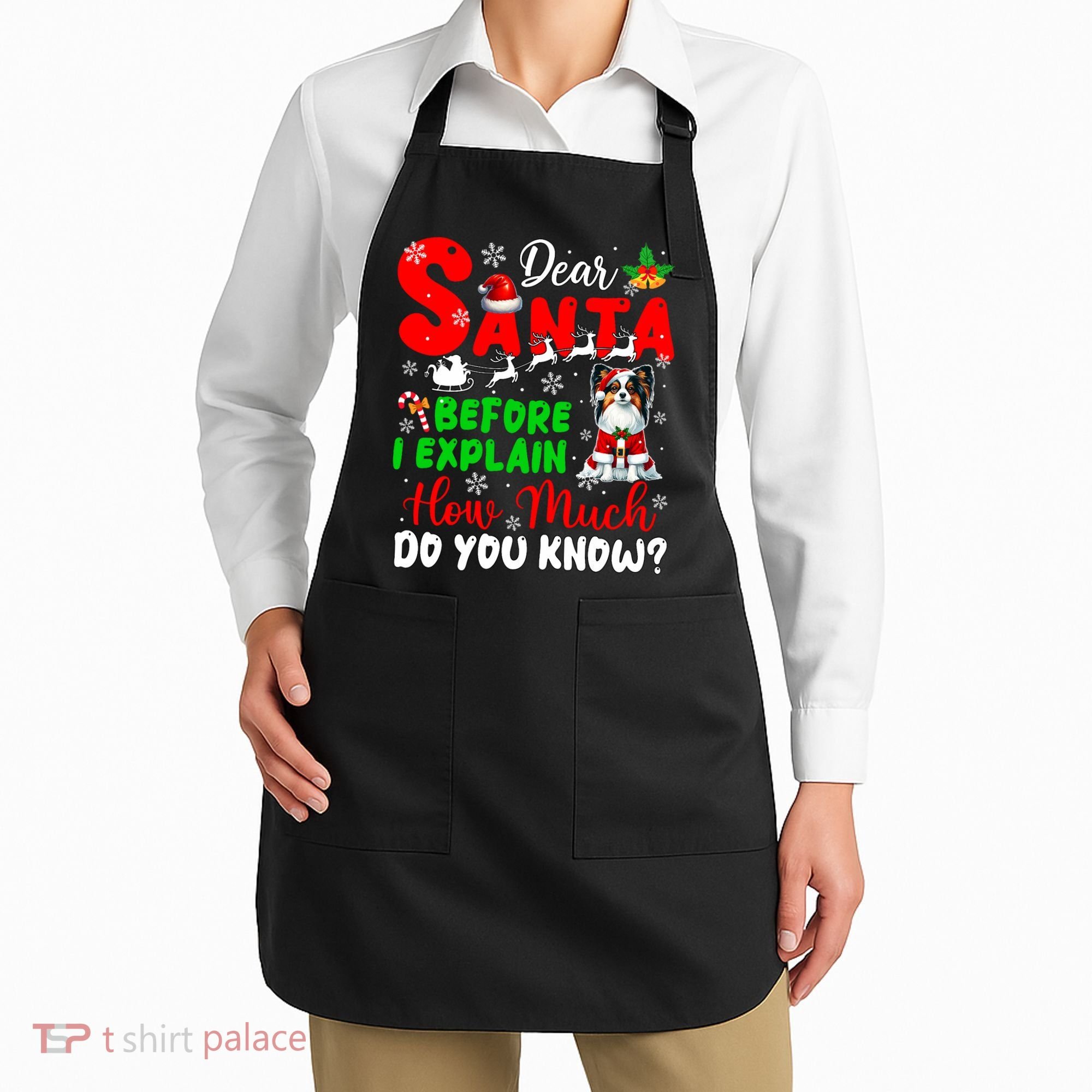 Before I Explain How Much You Know Xmas Papillon Owner Lover Apron