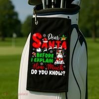Before I Explain How Much You Know Xmas Papillon Owner Lover Golf Towel thumb 2