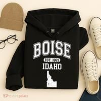 Boise Idaho Est. 1863 Varsity Hoodie thumb 4