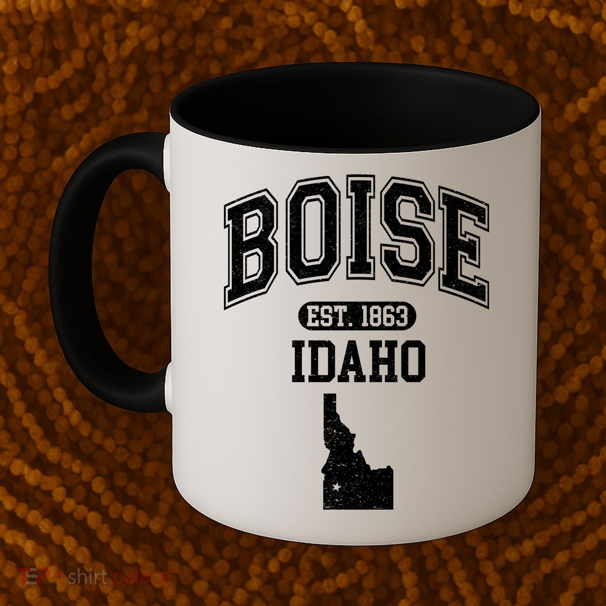 Boise Idaho Est. 1863 Varsity Coffee Mug