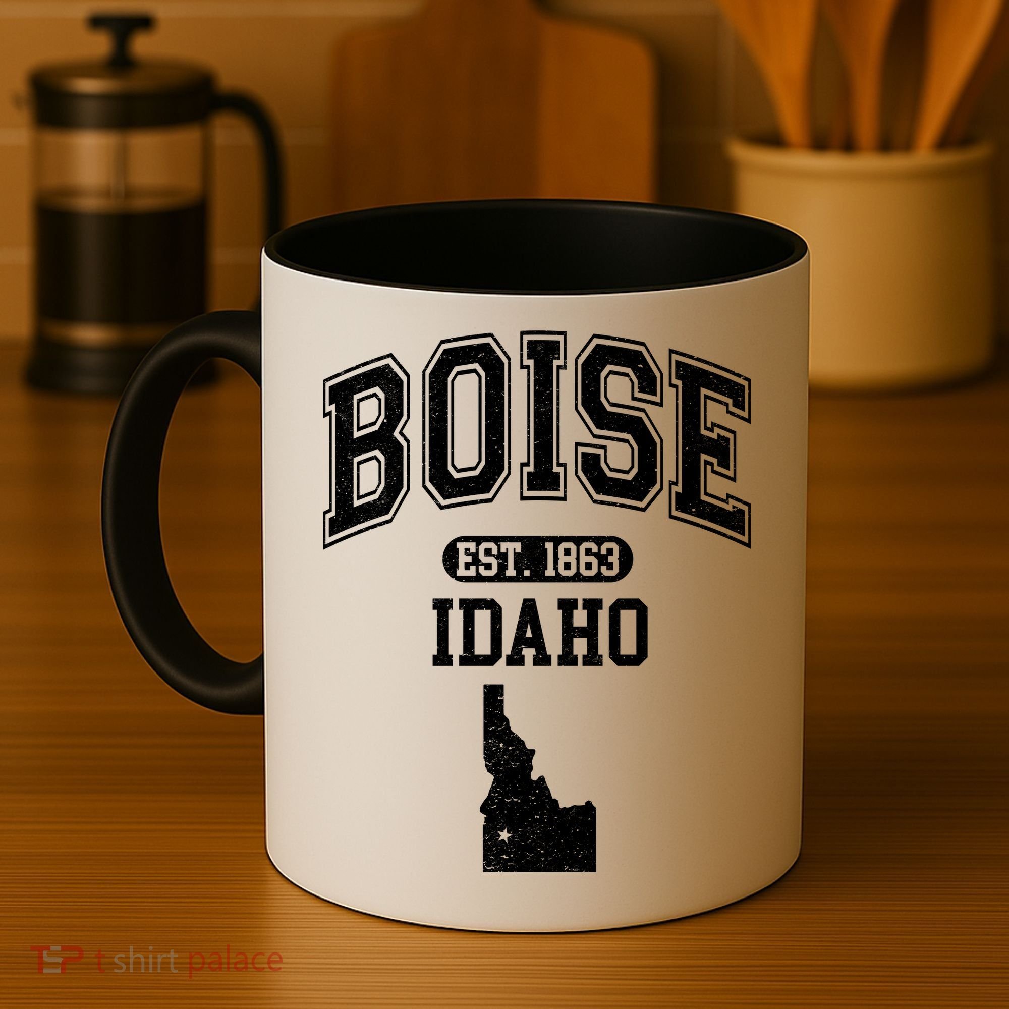 Boise Idaho Est. 1863 Varsity Coffee Mug