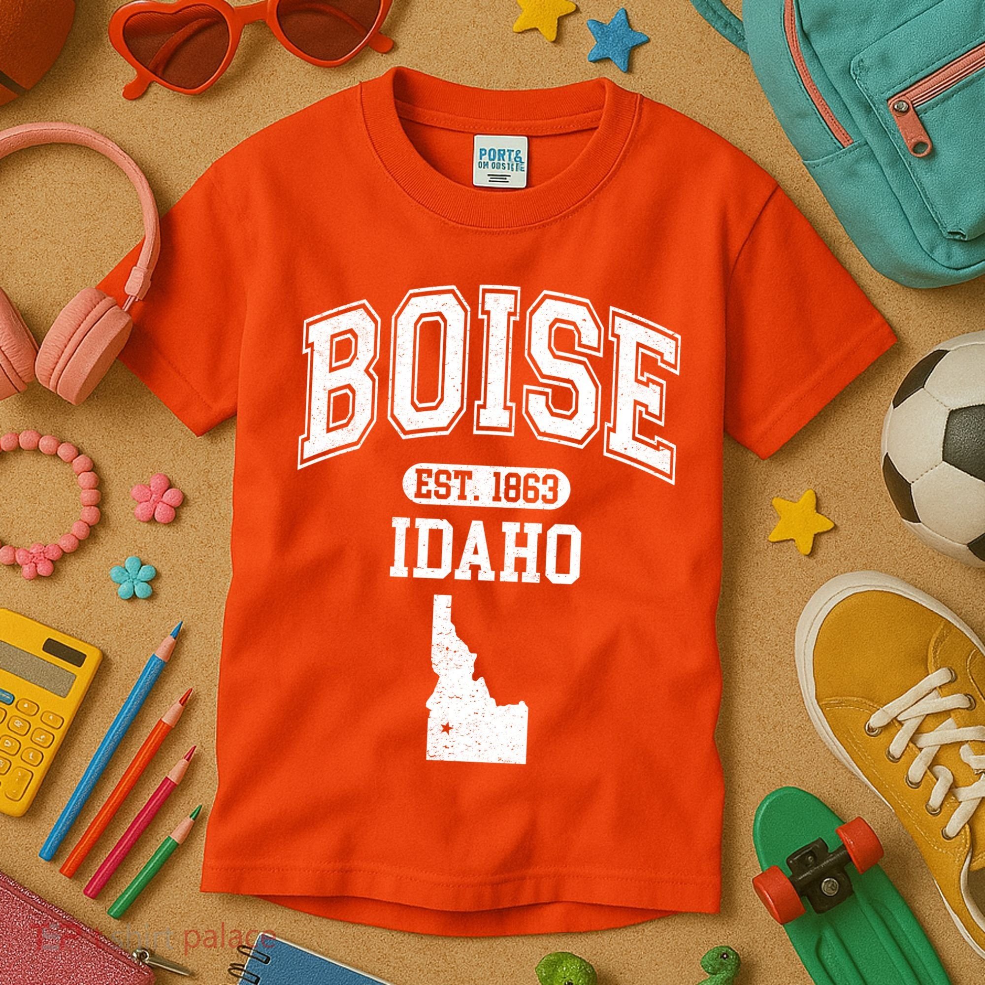 Boise Idaho Est. 1863 Varsity Kids T-Shirt