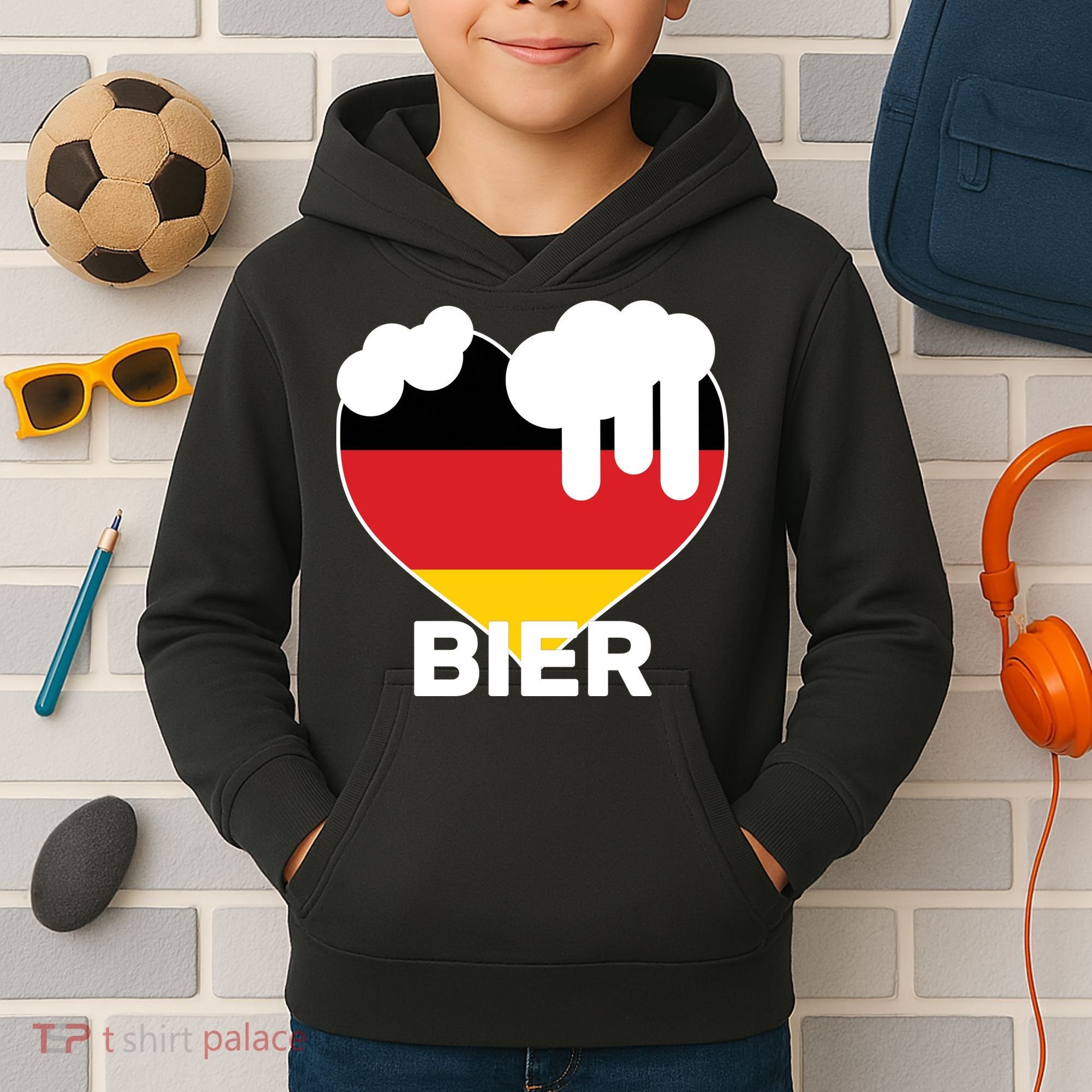 Bier Heart Full of Beer Oktoberfest Kids Hoodie