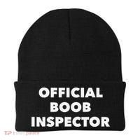 Boob Inspector Funny Saying Halloween Quote Costume Beanie thumb 0