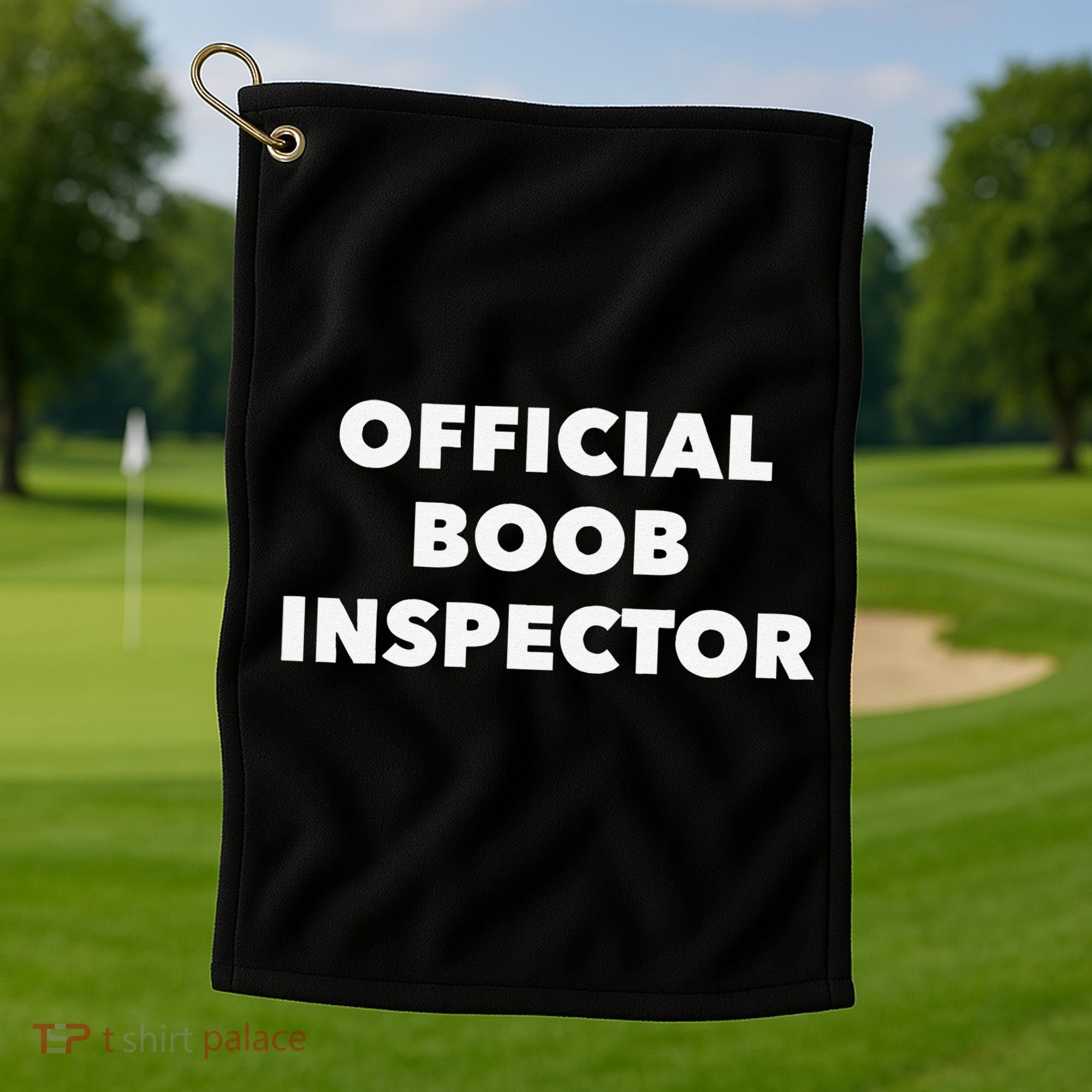 Boob Inspector Funny Saying Halloween Quote Costume Golf Towel