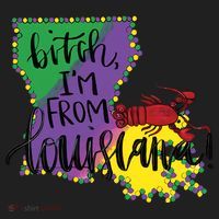 Bitch I'm From Louisiana Mardi Gras Louisiana Map Women's Sweatshirt thumb 2