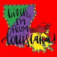Bitch I'm From Louisiana Mardi Gras Louisiana Map Santa Hat thumb 1