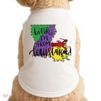 Bitch I'm From Louisiana Mardi Gras Louisiana Map Doggie Tank thumb 0