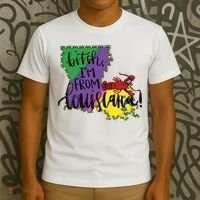 Bitch I'm From Louisiana Mardi Gras Louisiana Map T-Shirt thumb 3