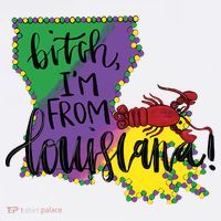 Bitch I'm From Louisiana Mardi Gras Louisiana Map T-Shirt thumb 7
