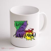 Bitch I'm From Louisiana Mardi Gras Louisiana Map Coffee Mug thumb 1