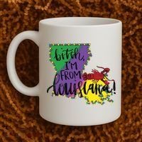 Bitch I'm From Louisiana Mardi Gras Louisiana Map Coffee Mug thumb 2