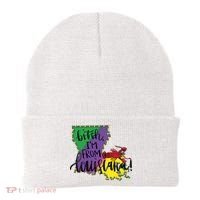 Bitch I'm From Louisiana Mardi Gras Louisiana Map Beanie thumb 0