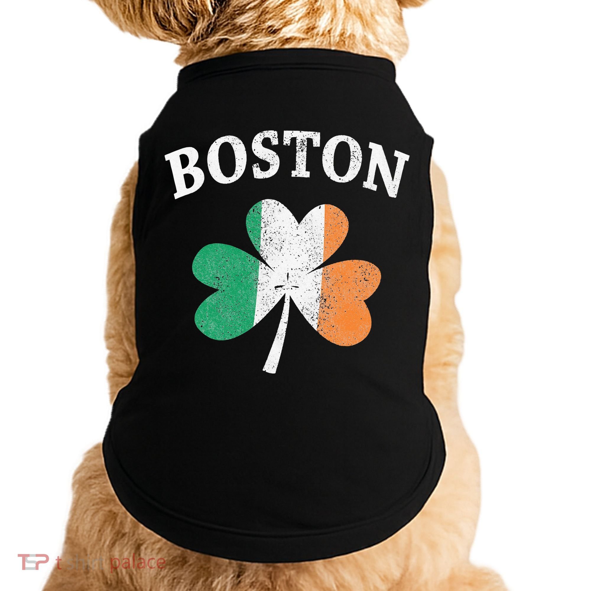 Boston Irish Flag Shamrock I St. Patrick's Day Gift Doggie Tank