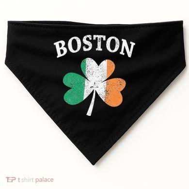 Boston Irish Flag Shamrock I St. Patrick's Day Gift USA-Made Doggie Bandana