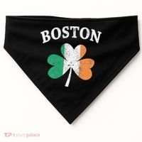 Boston Irish Flag Shamrock I St. Patrick's Day Gift USA-Made Doggie Bandana thumb 0