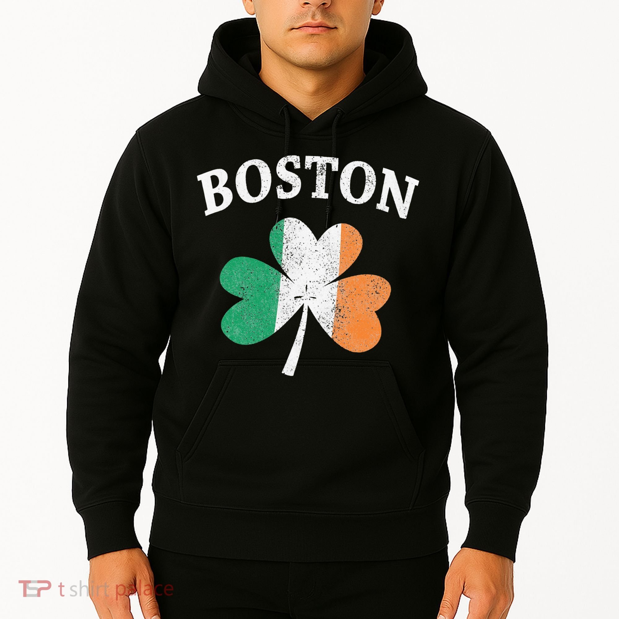 Boston Irish Flag Shamrock I St. Patrick's Day Gift Hoodie