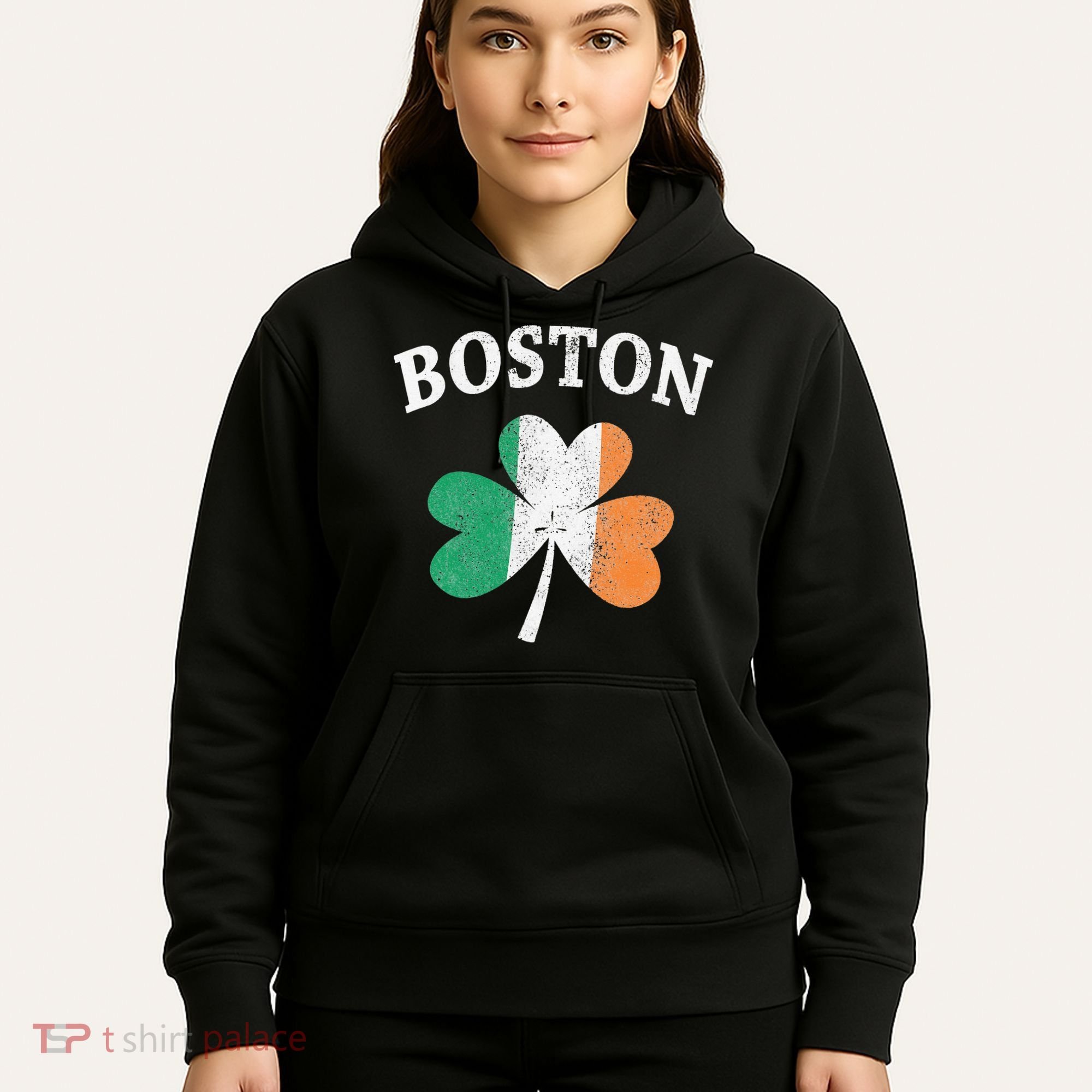 Boston Irish Flag Shamrock I St. Patrick's Day Gift Hoodie