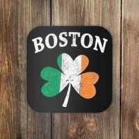 Boston Irish Flag Shamrock I St. Patrick's Day Gift Coaster thumb 0