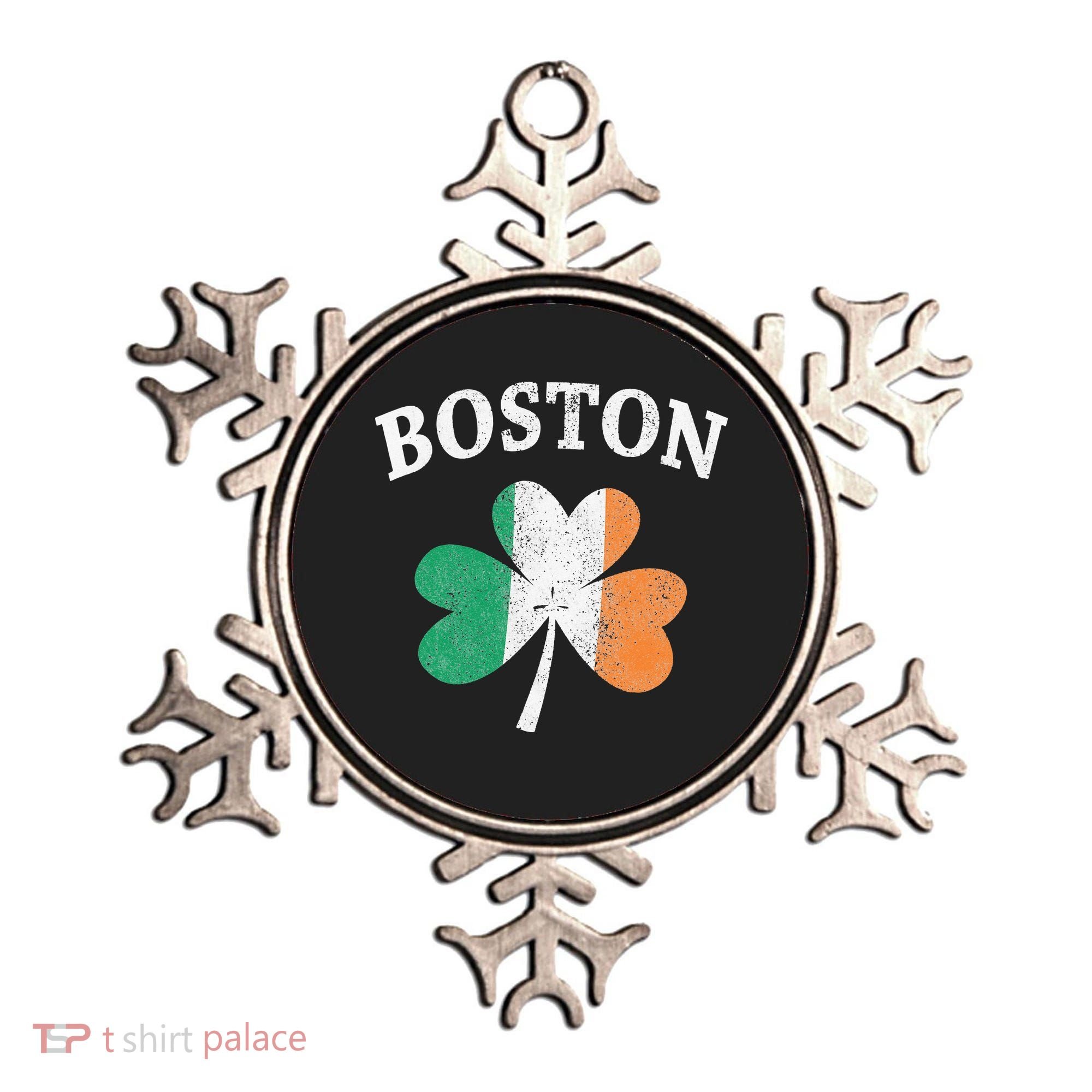 Boston Irish Flag Shamrock I St. Patrick's Day Gift Ornament