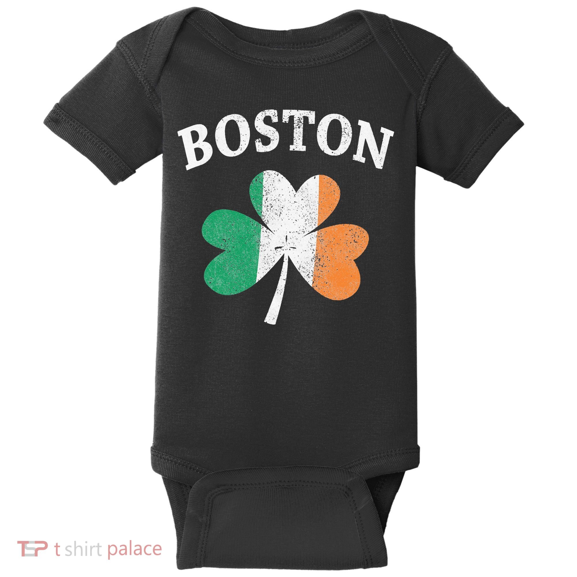 Boston Irish Flag Shamrock I St. Patrick's Day Gift Baby Bodysuit